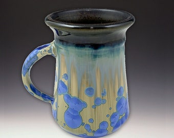 MUG Crystalline Glaze, High Fire Porcelain, Patina Dark Olive