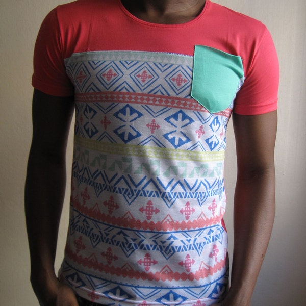 Hand made Colorful men tshirt