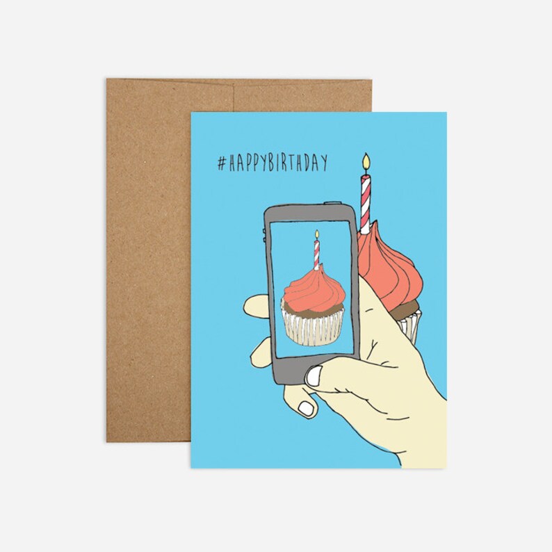 HASHTAG HAPPY BIRTHDAY Greeting Card Etsy