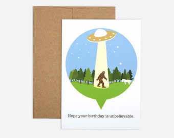 Bigfoot Birthday Greeting Card