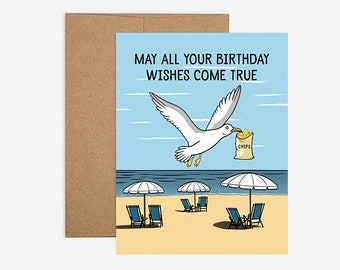 Seagull Birthday Greeting Card