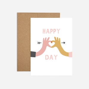 Heart Hands Happy Day Valentine Greeting Card