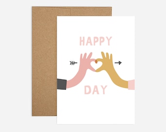 Heart Hands Happy Day Valentine Greeting Card