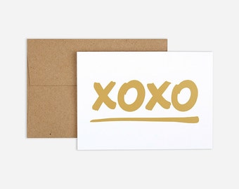 Gold XOXO Greeting Card