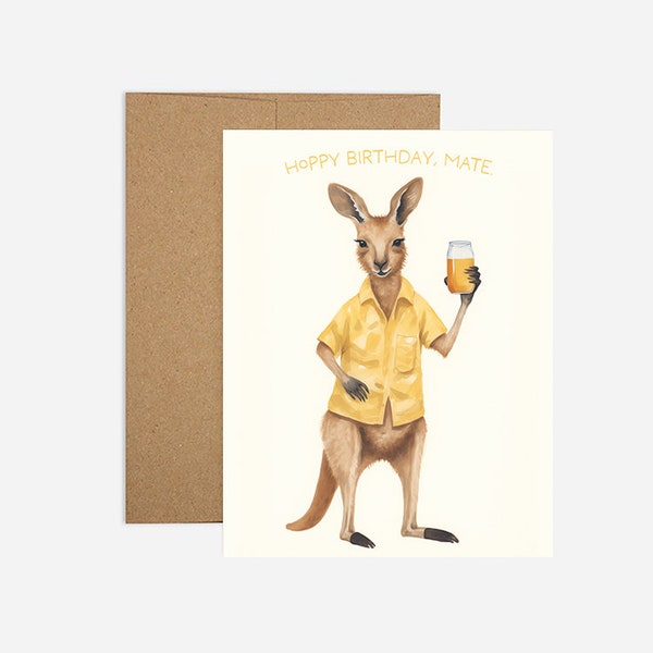 Kangaroo Hoppy Birthday Birthday Greeting Card