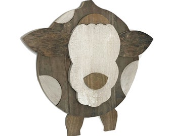 Adorable Round Cow Wall Art