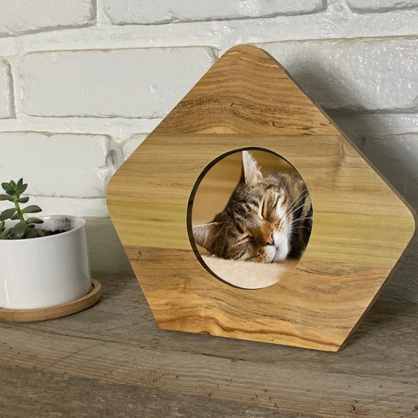 Small Triangular Mid Century Modern Wooden Picture Frame