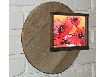 5x7 Circle Frame Reclaimed Wood