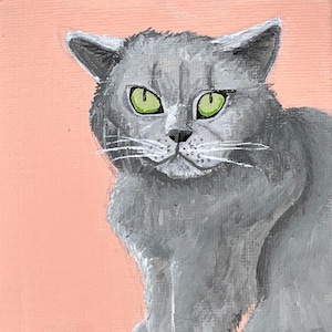 Tableau gris personnalisé chat animal de compagnie