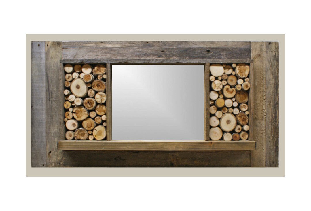 Reclaimed Wood Mirror Wall Art - Etsy