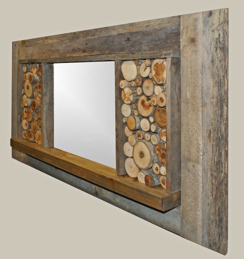 Reclaimed Wood Mirror Wall Art Etsy