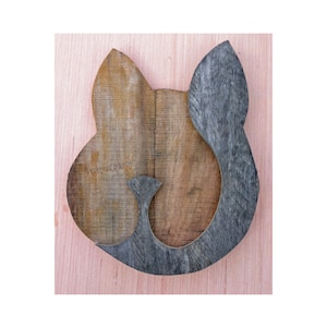 Altholz Wandkunst - Katze