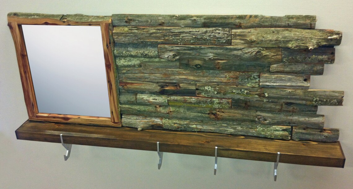 Illustration of Reclaimed Wood Entryway Wall Shelf