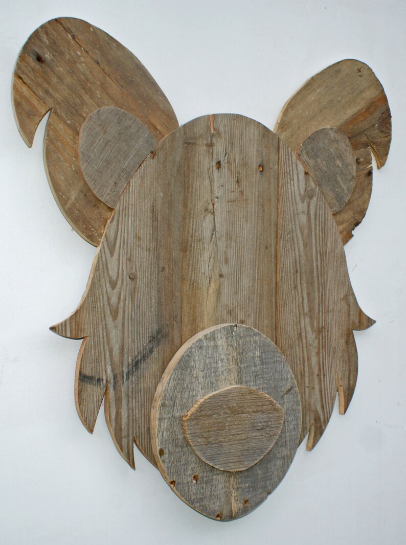 Black Bear Reclaimed Pallet Wood Wall Art Etsy