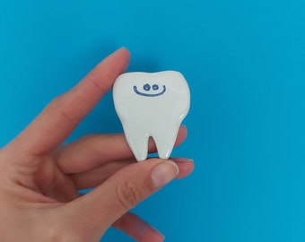 happy tooth Zahn Kühlschrankmagnet Magnet Zahnarzt Geschenk Keramik