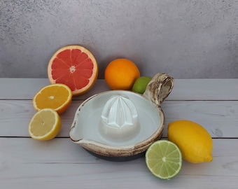 Zitruspresse Keramik Zitronenpresse Orangenpresse Saftpresse handgefertigt handgemacht schwer