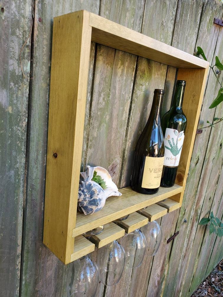 Wall Hung Wine Rack Wine Shelf Etsy