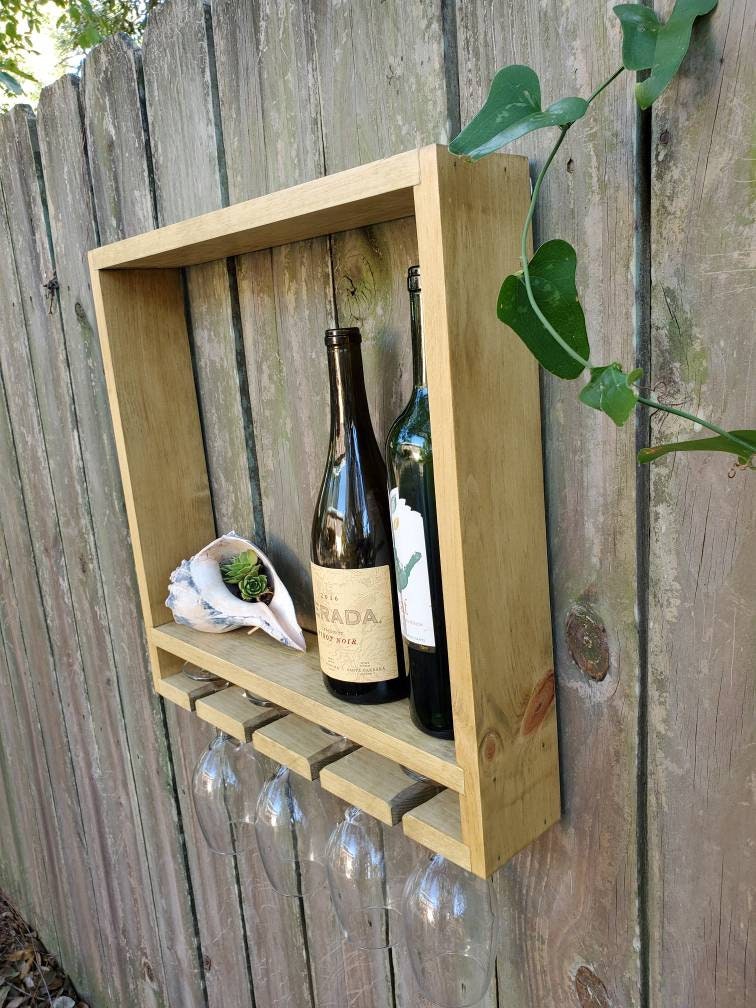 Wall Hung Wine Rack Wine Shelf Etsy