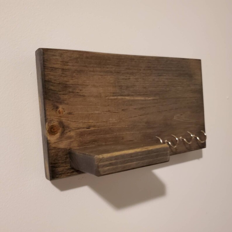 Minimalist Key Holder with Shelf Etsy