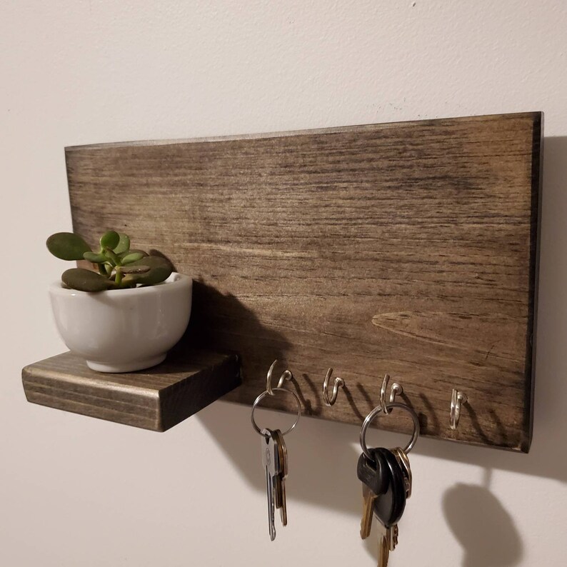 Minimalist Key Holder with Shelf Etsy