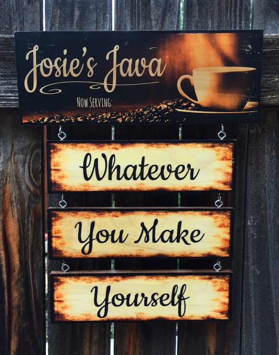Personalized Sign Coffee Cafe Java Kitchen Restaurant Sign # 4 Custom USA M
