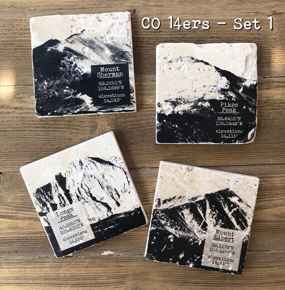 Colorado Stone Coasters Set Of 4 14ers Climbing