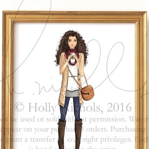 Catherine (Autumn Girl Fashion Illustration Print)