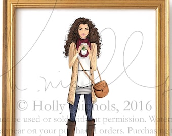 Catherine (Autumn Girl Fashion Illustration Print)