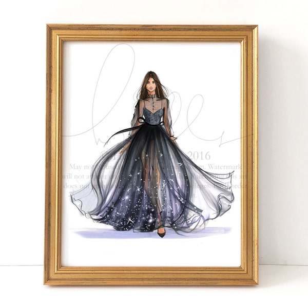 In the Moonlight (Fashion Illustration Print)