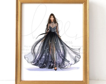 The Fine Art of Staying in fashion Illustration Print - Etsy