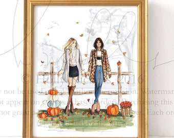 Sweater Weather (Fall Fashion Illustration Print)