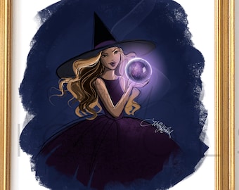 The Witching Hour- Choose Your Hair Color/Skin Tone (Halloween Fashion Illustration)