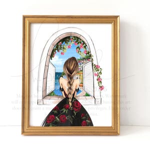 The View (Fashion Illustration Amalfi Coast Print)