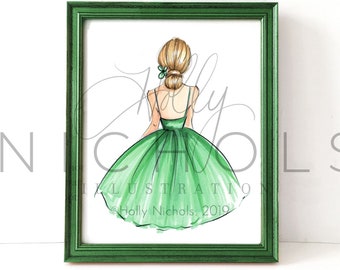 Green Dress (Fashion Illustration Print)