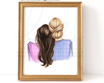 Lean on Me (Choose Your Hair Colors) Fashion Illustration
