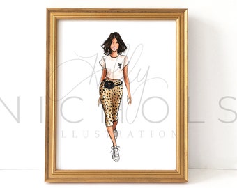 Spotted, Leopard Skirt  (Fashion Illustration Print)