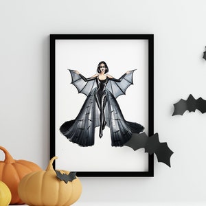 Betty Bat (Fashion Illustration Print)