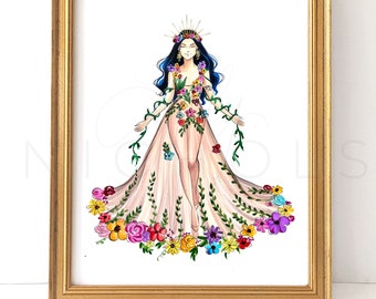 Virgo Season 2  (Zodiac Fashion Illustration Print)