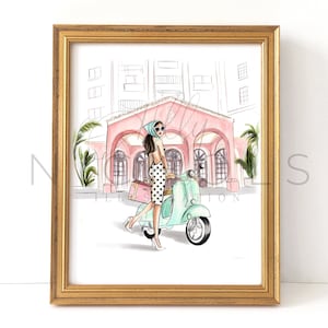 Holiday at the Pink Palace (Bermuda Fashion Illustration Print)