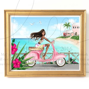 Island Awaits (Choose your Skin Tone/Hair Color) Fashion Illustration Print