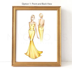 The Yellow Gown(Famous Dresses, Fashion Illustration Print)