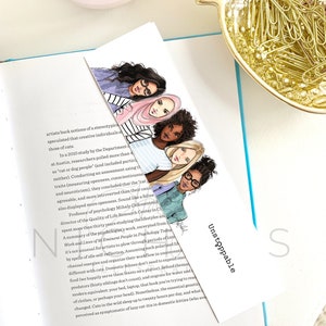 Instant Download Bookmark, Feminist Girl Illustration, "Unstoppable"