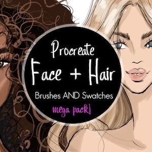Procreateメガパック、ポートレート+ヘア（ブラシとスウォッチ）、ファッションイラスト/マーカーブラシとスウォッチ
