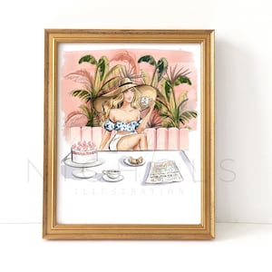 Tropical Cafe (Bermuda Fashion Illustration Print)