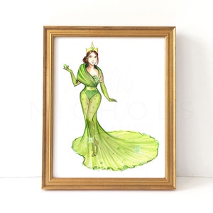 August Birthstone, Peridot (2D Fashion Illustration Print)