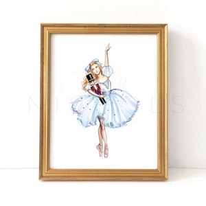 Clara's Dance (Nutcracker Fashion Illustration Print)