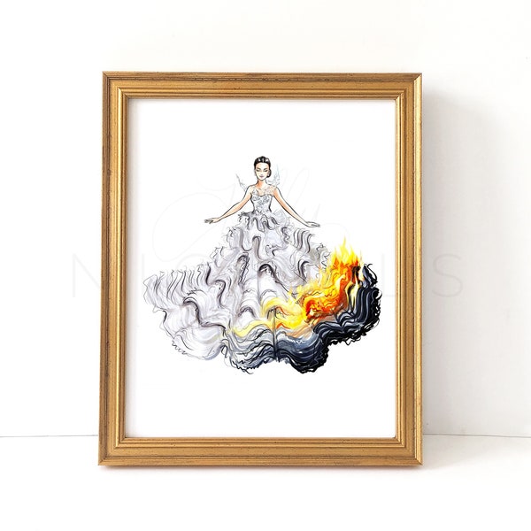 Fire Dress  (Literature-Inspired Fashion Illustration Print)