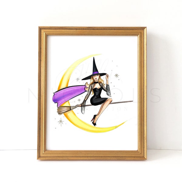 Retro Witch (Fashion Illustration Print)