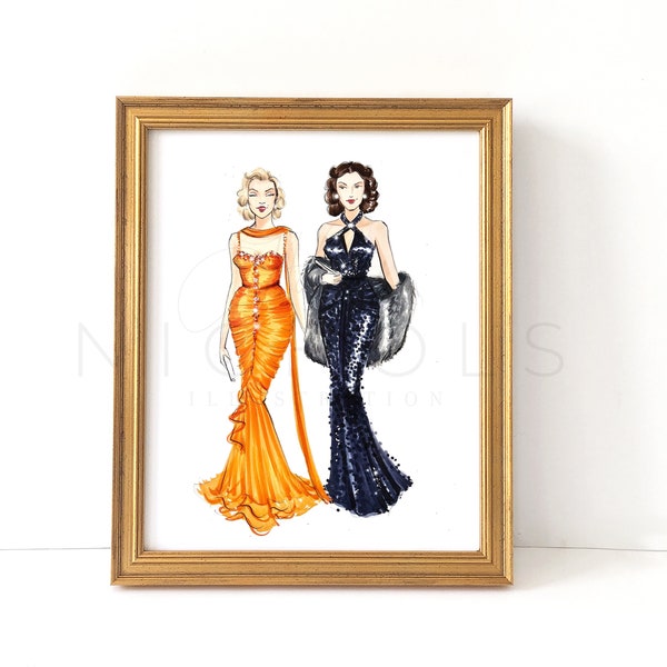 Every Blonde Needs a Brunette (Fashion Illustration Print)