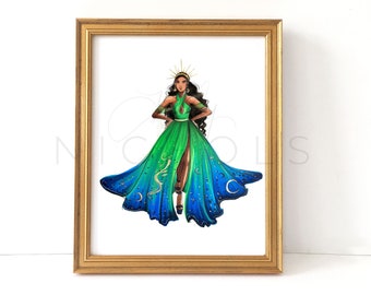 Virgo Dress (zodiac Fashion Illustration Print)